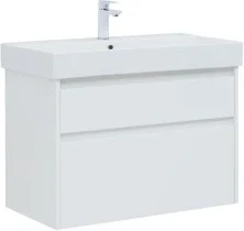 Aquanet Тумба с раковиной Nova Lite 85 см, белая глянец, 2 ящика