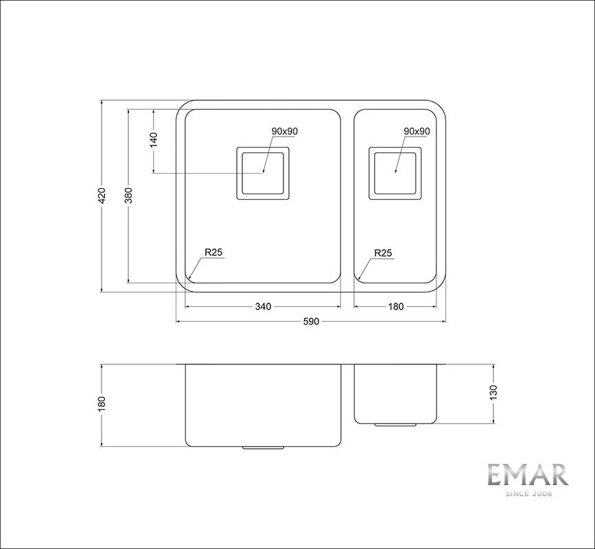 Приобрести oulin кухонная мойка 59х42 см, левостороняя, сатин oulin ol-0369l