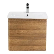 BelBagno Тумба с раковиной ALBANO-CER 50 см, подвесная Rovere Rustico, белая раковина