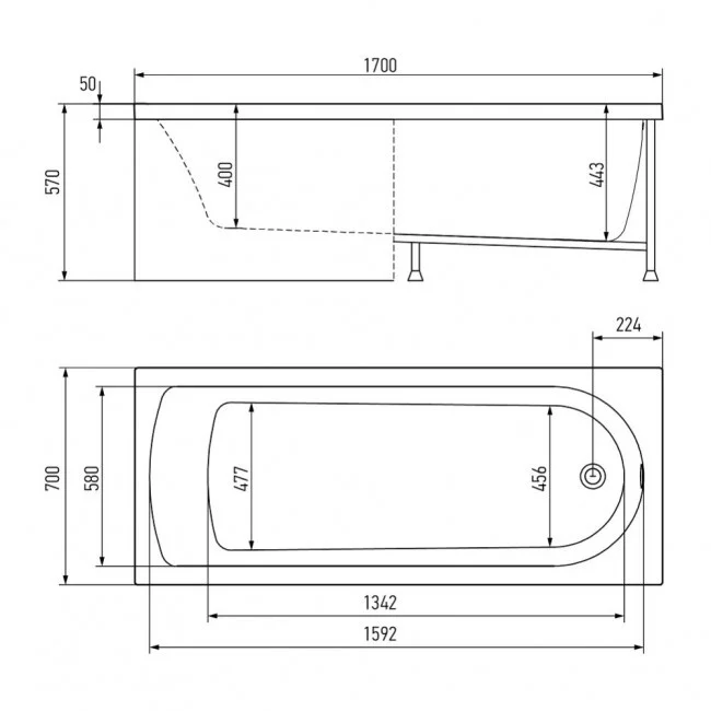 Приобрести акриловая ванна alex baitler michigan 170x70 см