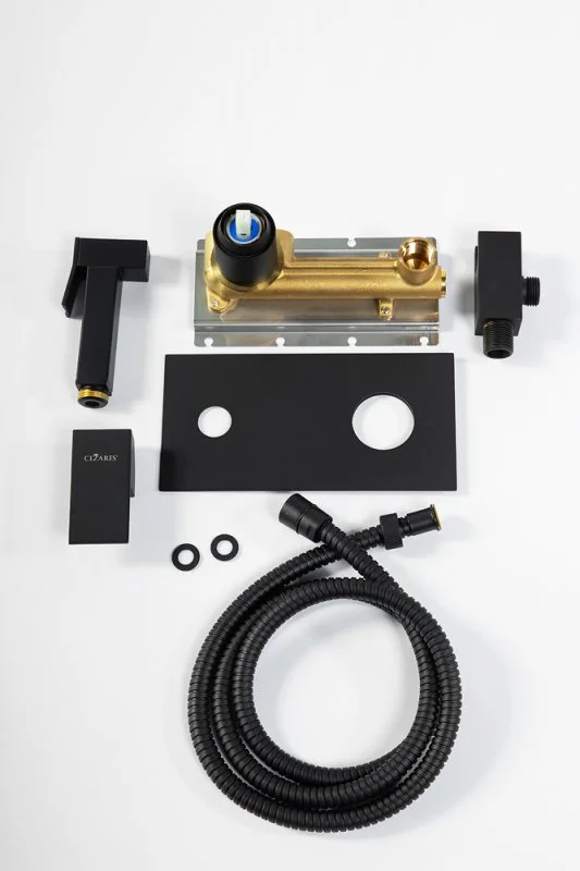 Приобрести cezares смеситель с гигиеническим душем unika, черный матовый unika-dif-nop