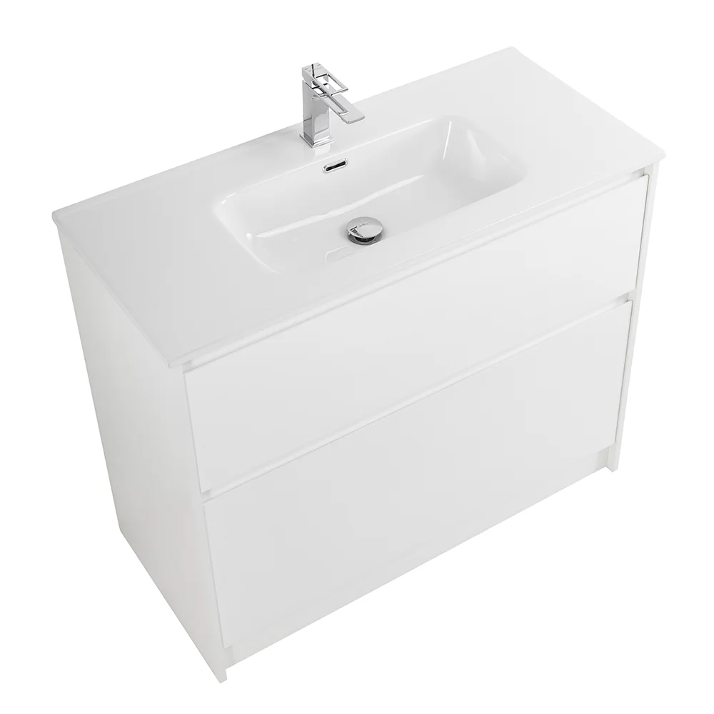 Приобрести belbagno тумба с раковиной kraft 100 см, напольная bianco opaco, раковина белая bb1000etl