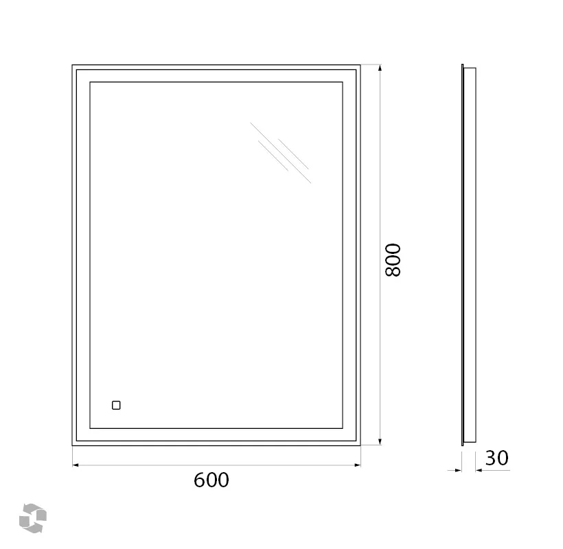 Приобрести belbagno зеркало 60х80 см spc-grt-600-800-led-tch