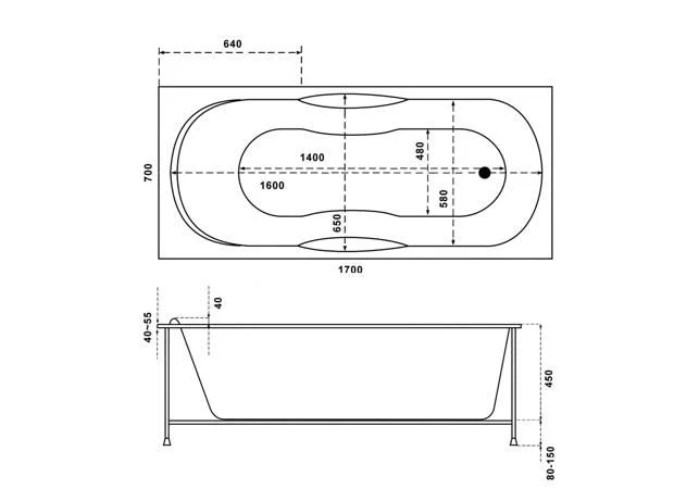 Приобрести акриловая ванна bas рио 170х70