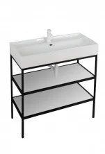 CEZARES Тумба напольная с раковиной CADRO 100х73см, черный/белый