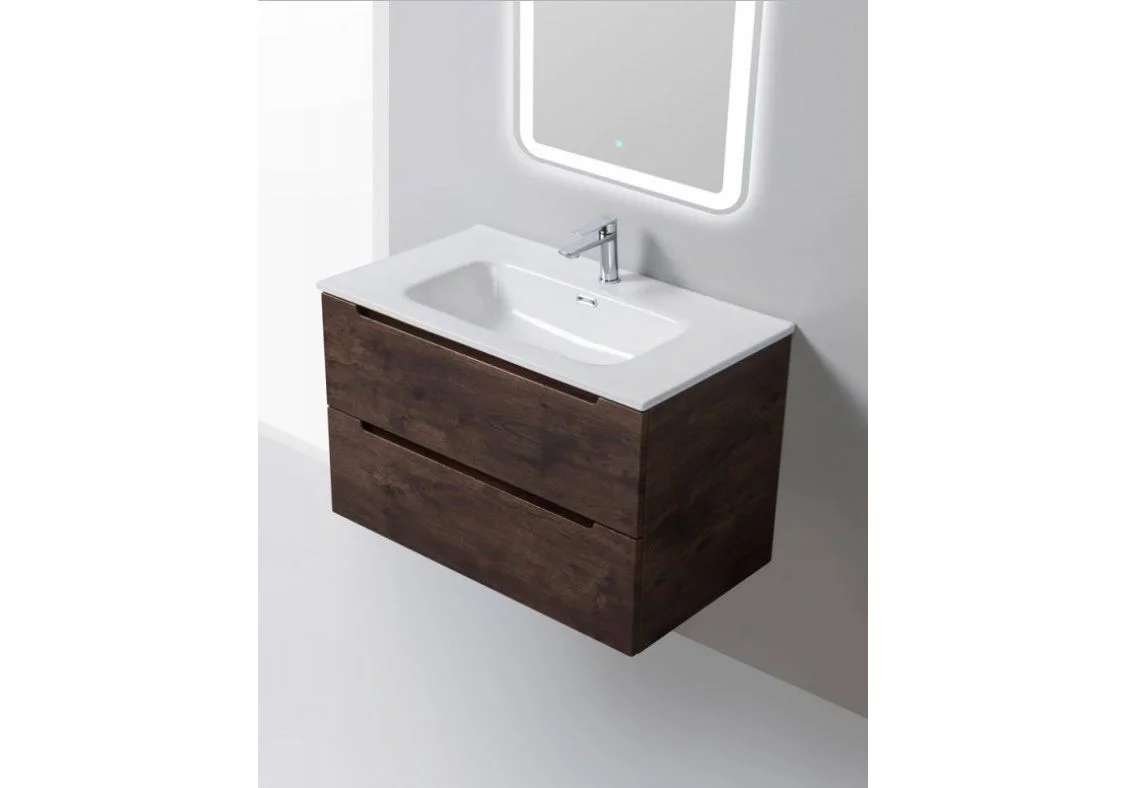 Приобрести тумба подвесная с раковиной belbagno etna-800-2c-so-rw-p 80 см, rovere moro