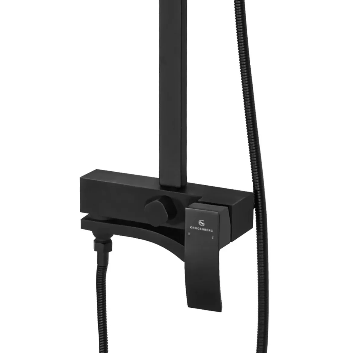 Приобрести grocenberg душевая система, черный матовый gb7007-1bl