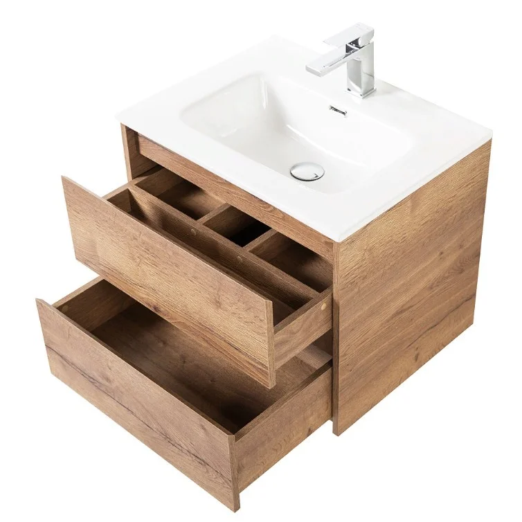 Приобрести тумба подвесная с раковиной belbagno kraft-700-2c-so-rt 70 см, rovere tabacco