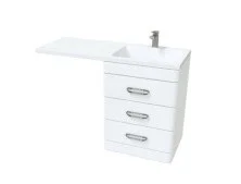 Mirsant Тумба напольная Fuji 60 см с раковиной столешницей Fly 2 120 см под стиральную машину, левая УТ000072517