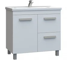 VIGO Тумба с раковиной Nova 80см, 1 дверца, 2 ящика, напольная, белая tn.NOV.MIR.80.1D.2Y