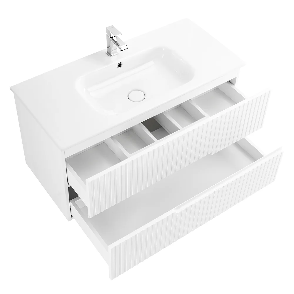 Приобрести cezares тумба подвесная с раковиной duet 80 см bianco opaco, белая матовая duet-800-2c-so-bo