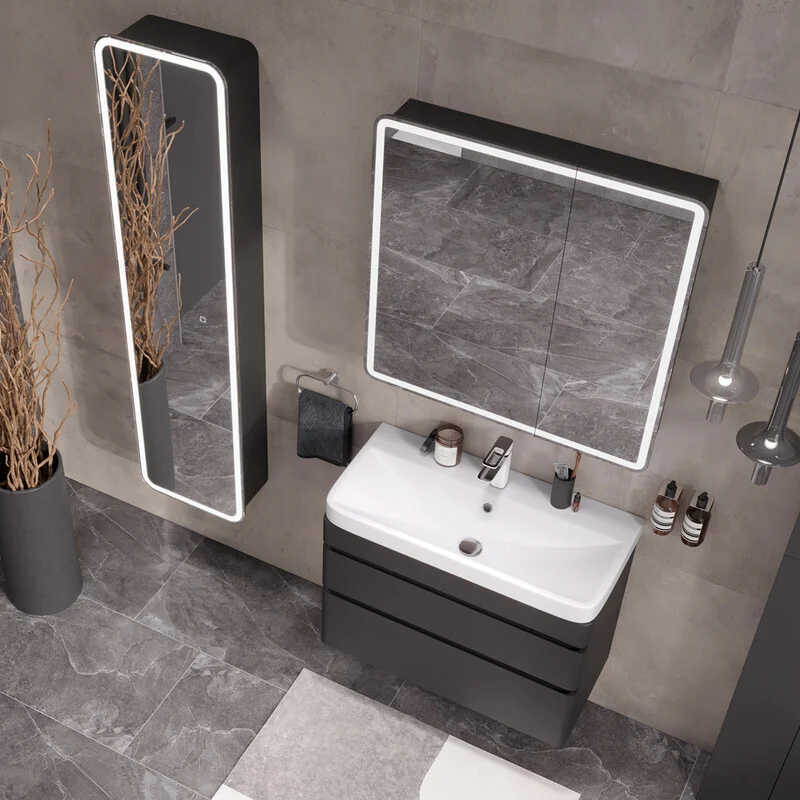 Приобрести equil тумба подвесная с раковиной eltoro 80 см, черная tpeltr80.2y-03