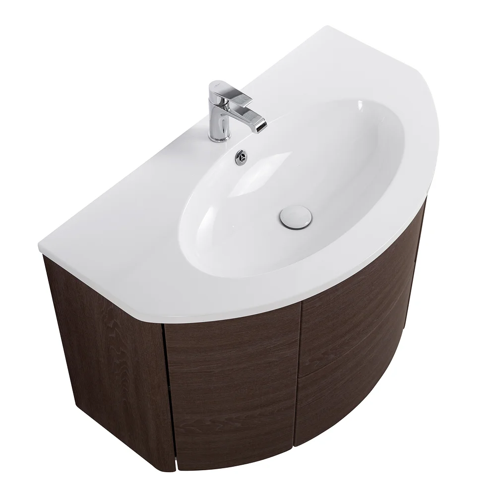 Приобрести cezares тумба подвесная с раковиной eden 91 см rovere scuro soft, коричневая 55070