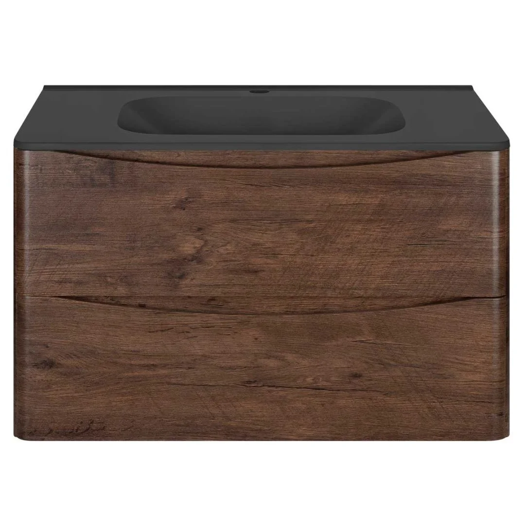 Приобрести vincea тумба подвесная paola 80 см, темное дерево с черной матовой раковиной vmc-2p800rw;vcb-2vp800b