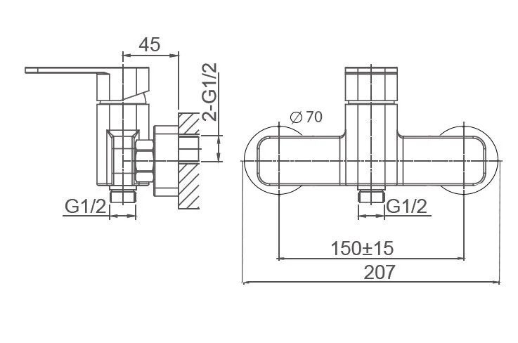 Приобрести смеситель для душа wonzon & woghand arnie, хром (ww-694101-cr)