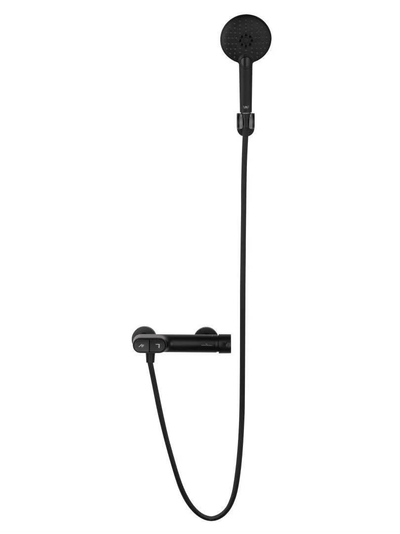 Приобрести смеситель для душа с встроенным изливом wonzon & woghand muse corno, черный матовый (ww-a30902-mb)