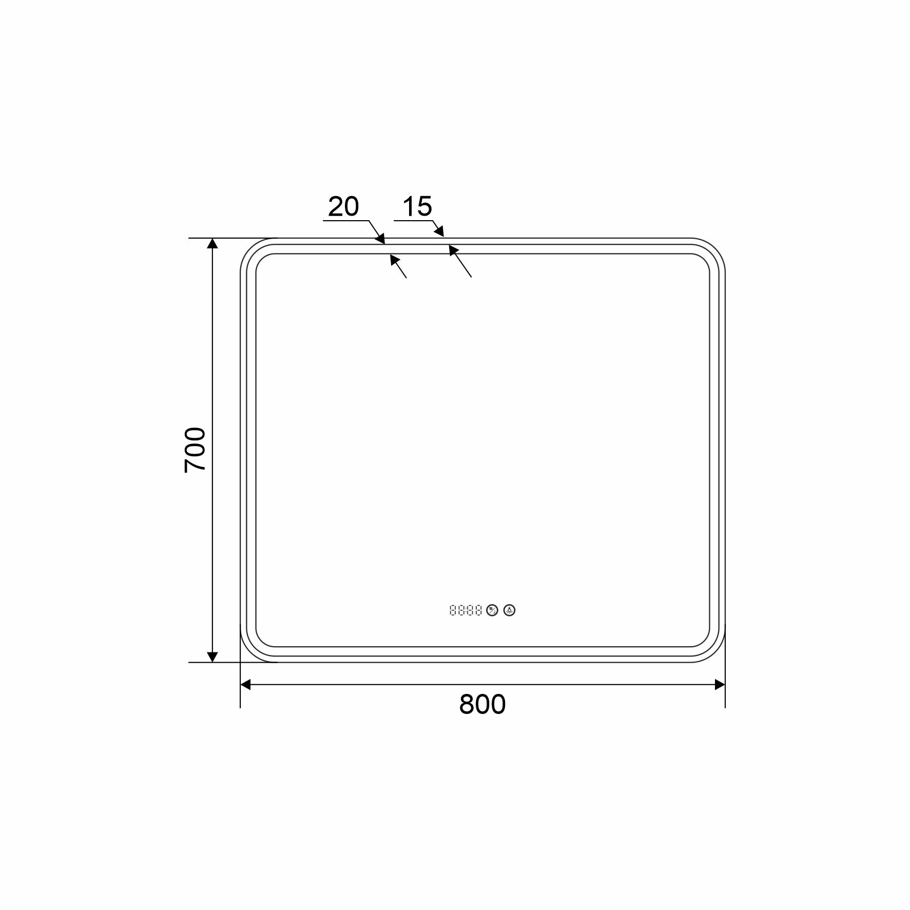 Приобрести mirsant зеркало harmony 80х70 см, с подсветкой, подогревом и часами ут000093176