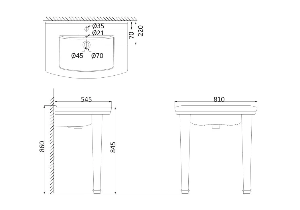 Приобрести раковина подвесная creo ceramique orleans 80 см