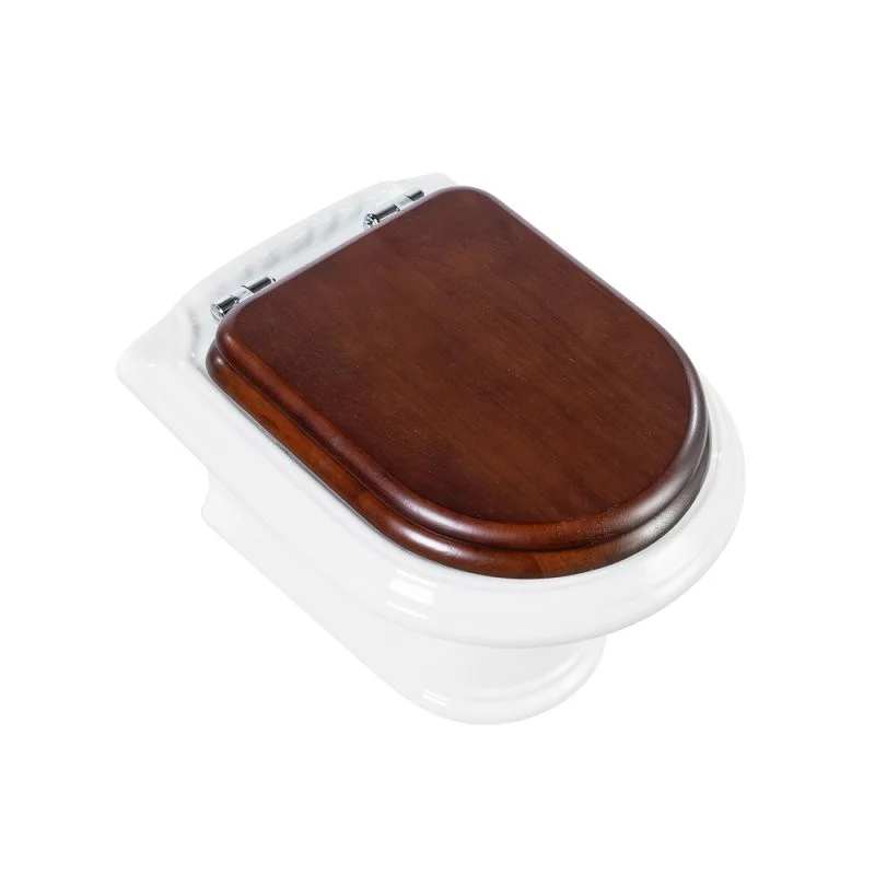 Приобрести cezares подвесной унитаз king palace с деревянным сиденьем микролифт, белый\орех\хром