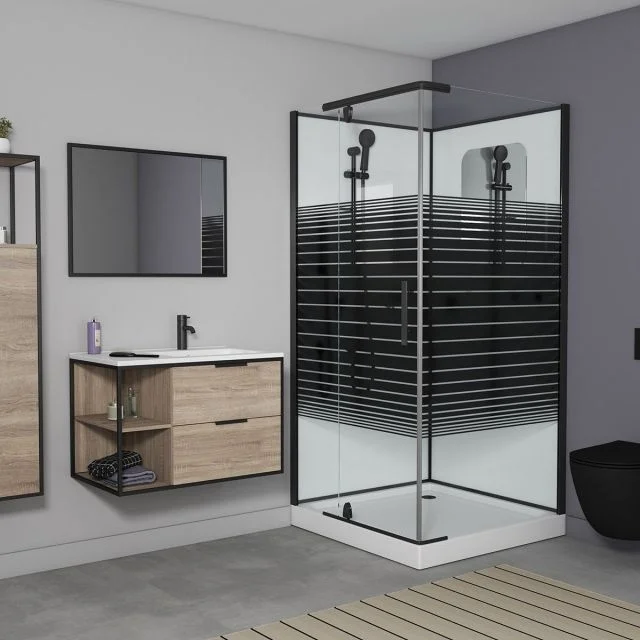 Приобрести grossman душевая кабина classic 100х100 см, черная\узор gr270ql