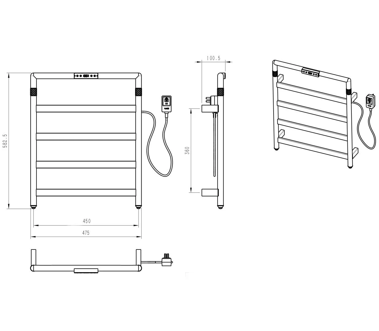 Приобрести полотенцесушитель электрический wonzon & woghand köln, брашированное золото (ww-a6014-bg)