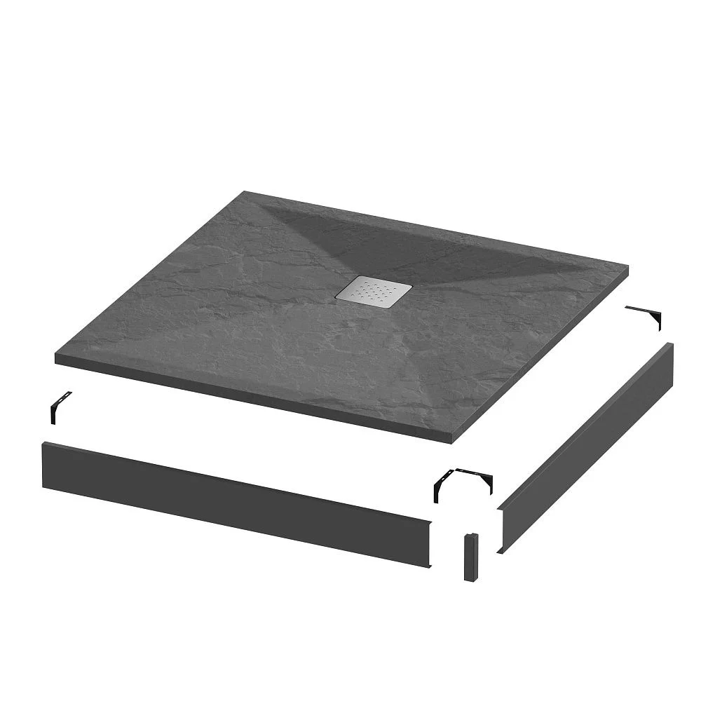 Приобрести grossman каменный душевой поддон strong 90x90 см, графит gr-s29090q