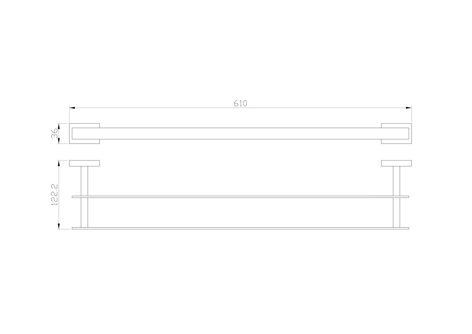 Приобрести полотенцедержатель двойной wonzon & woghand flat, хром (ww-9711-60cm)