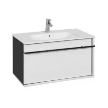 Тумба подвесная Roca Aneto с раковиной Victoria Unik 80 см, белый глянец