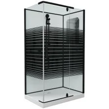 Grossman Душевая кабина Elegans 120х80 см, прямоугольная, черный\ прозрачное GR272QR R