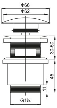 Приобрести cezares донный клапан с переливом czr-sat5-01