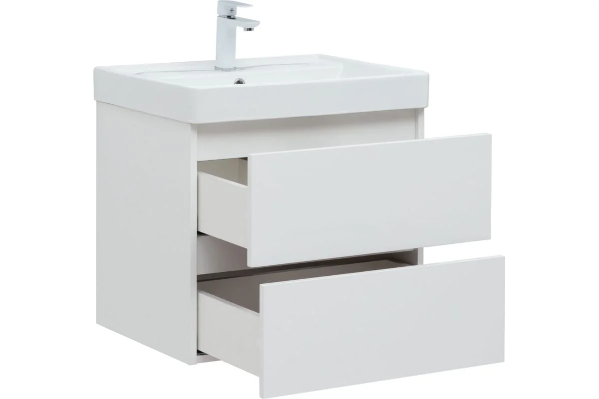 Приобрести aquanet тумба с раковиной вега 60 см, (2 ящика)
