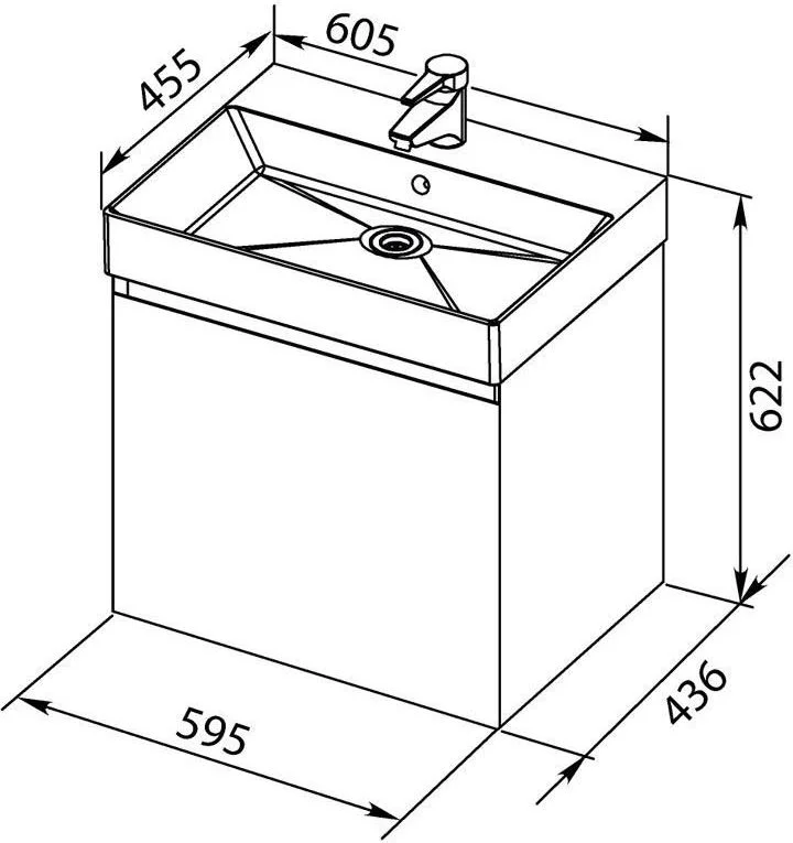 Приобрести aquanet тумба с раковиной йорк 60 см, белая 00212591