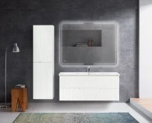 Cezares Тумба подвесная с раковиной DUET 120 см Bianco Lucido, белый глянец DUET-1200-2C-SO-BL