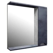 Loranto Зеркало-шкаф Florena 70 70х13.5 см правый, темный бетон (CS00090037)