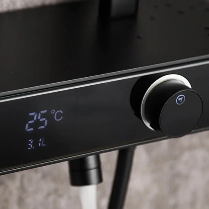 Приобрести gappo душевая система g2495-2 с термостатом, черный 30046