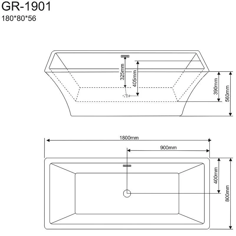 Приобрести grossman отдельностоящая ванна 180x80 см, белая gr-1901