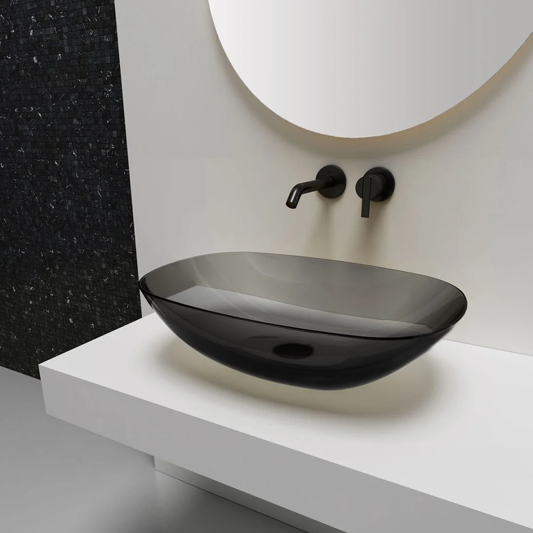 Приобрести vincea раковина накладная 54х36 см, прозрачная, четная vbs-6t12b