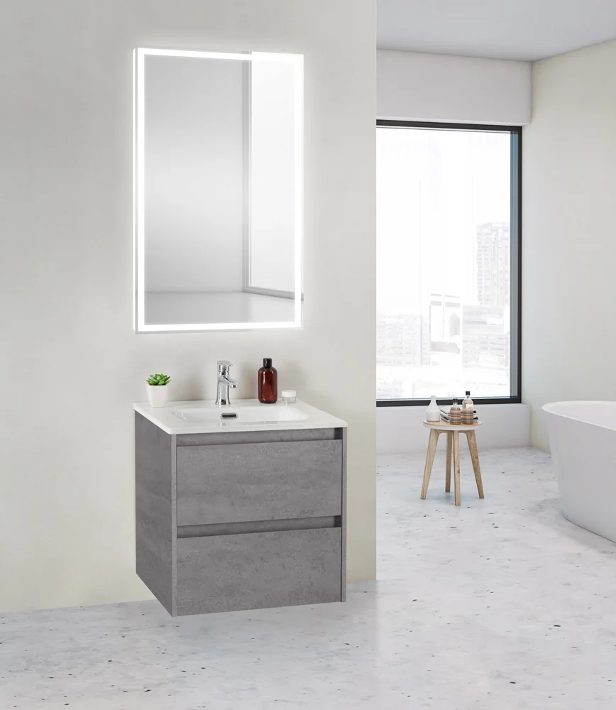 Приобрести belbagno тумба с раковиной kraft 39 50 см, подвесная cemento grigio, белая раковина