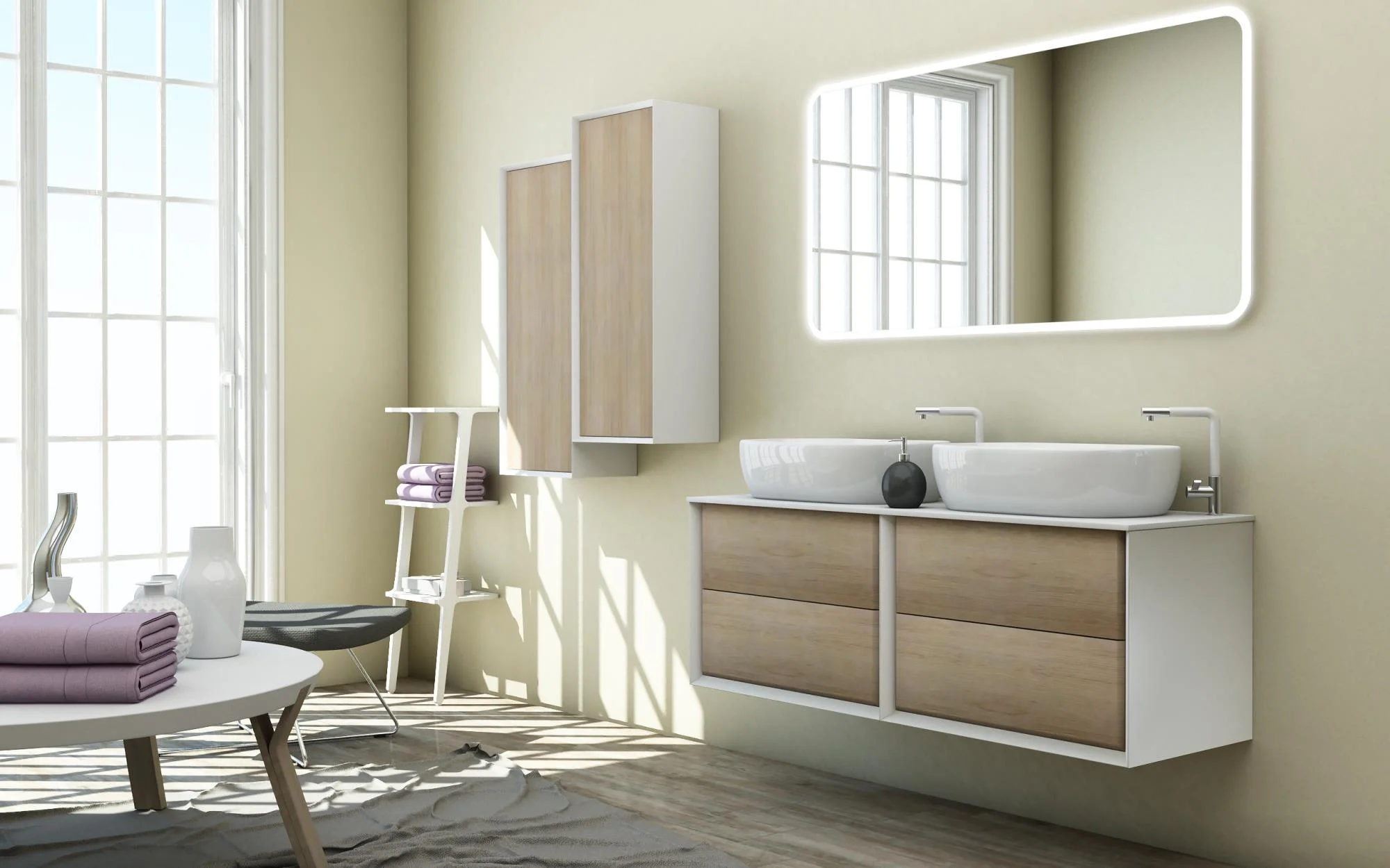 Приобрести cezares тумба со столешницей подвесная bellagio 140 см rovere tabacco, дерево 54716