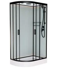 Frank Душевая кабина F412R Black низкий поддон, правосторонняя