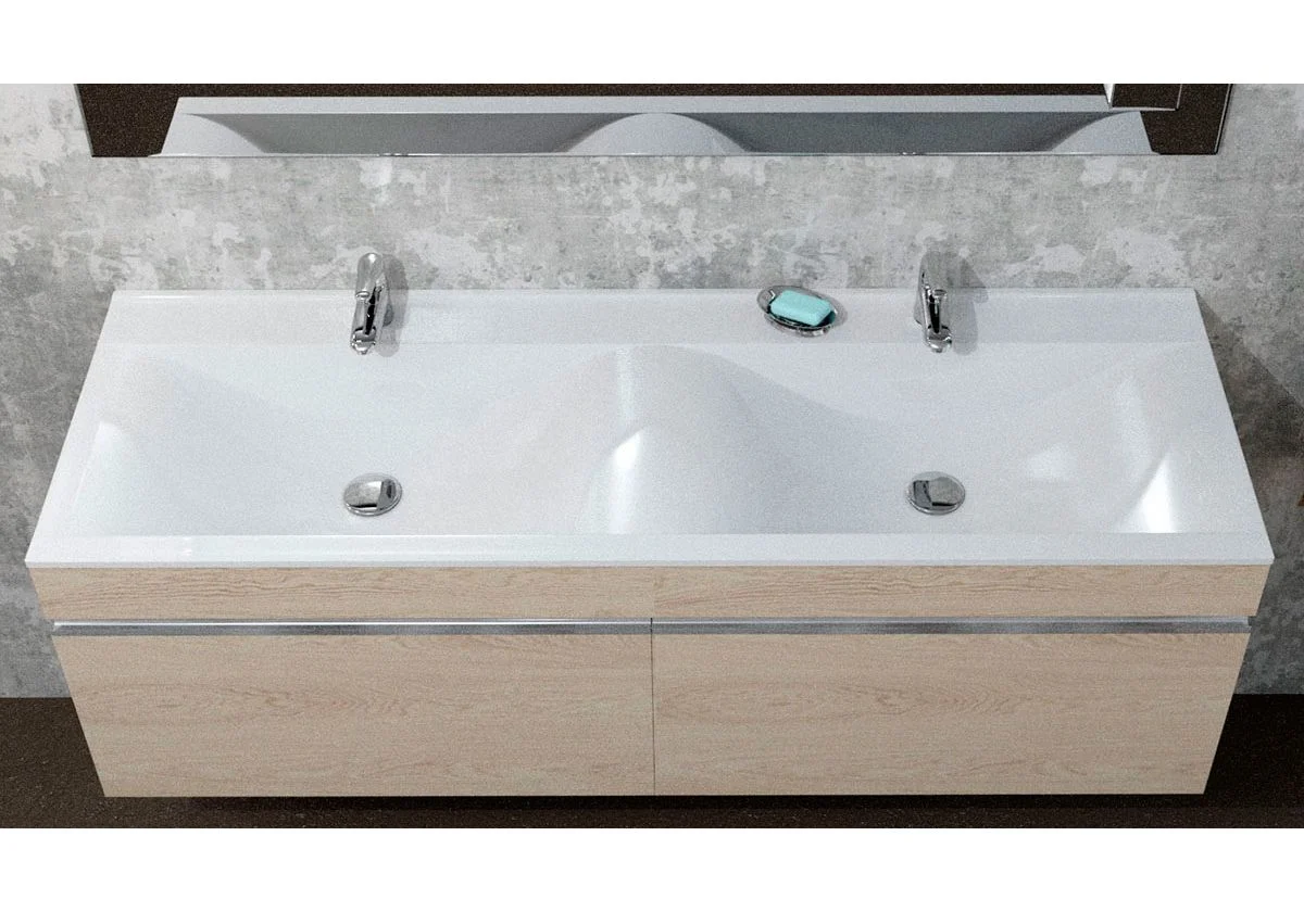 Приобрести тумба подвесная с раковиной velvex pulsus 140 см tppul.140-25, дуб сонома