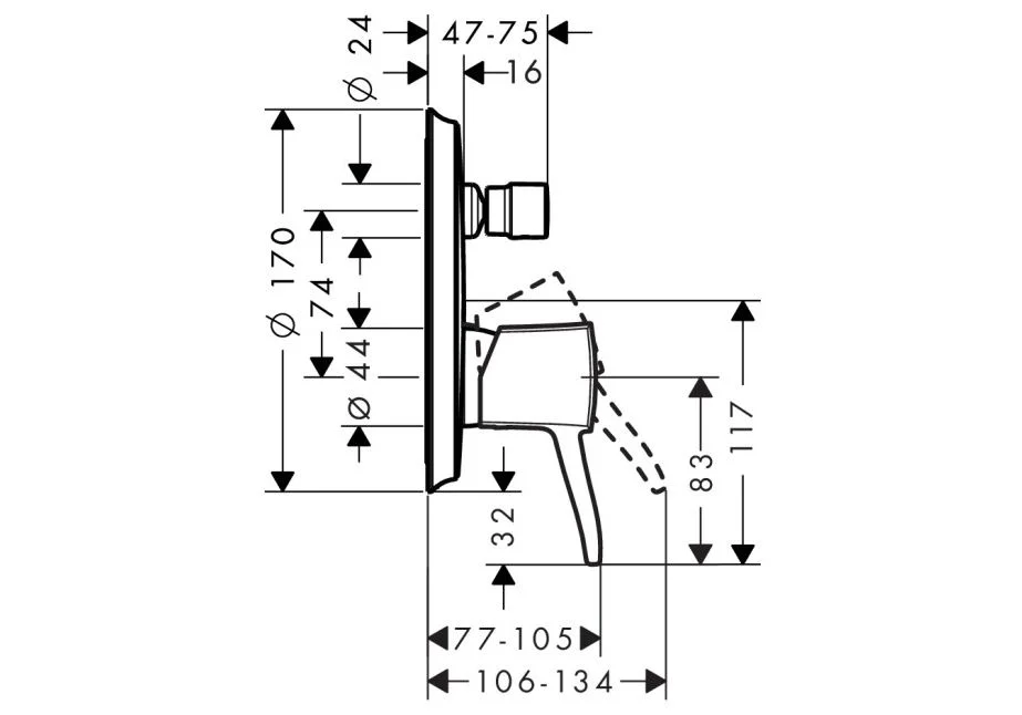 Приобрести смеситель для душа hansgrohe metropol classic 31345000