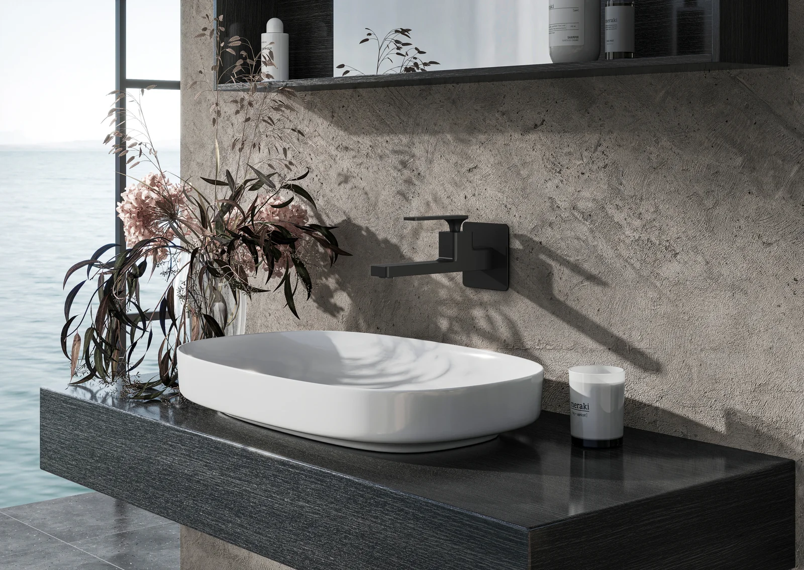 Приобрести смеситель для раковины встроенный timo torne 4372/03sm черный