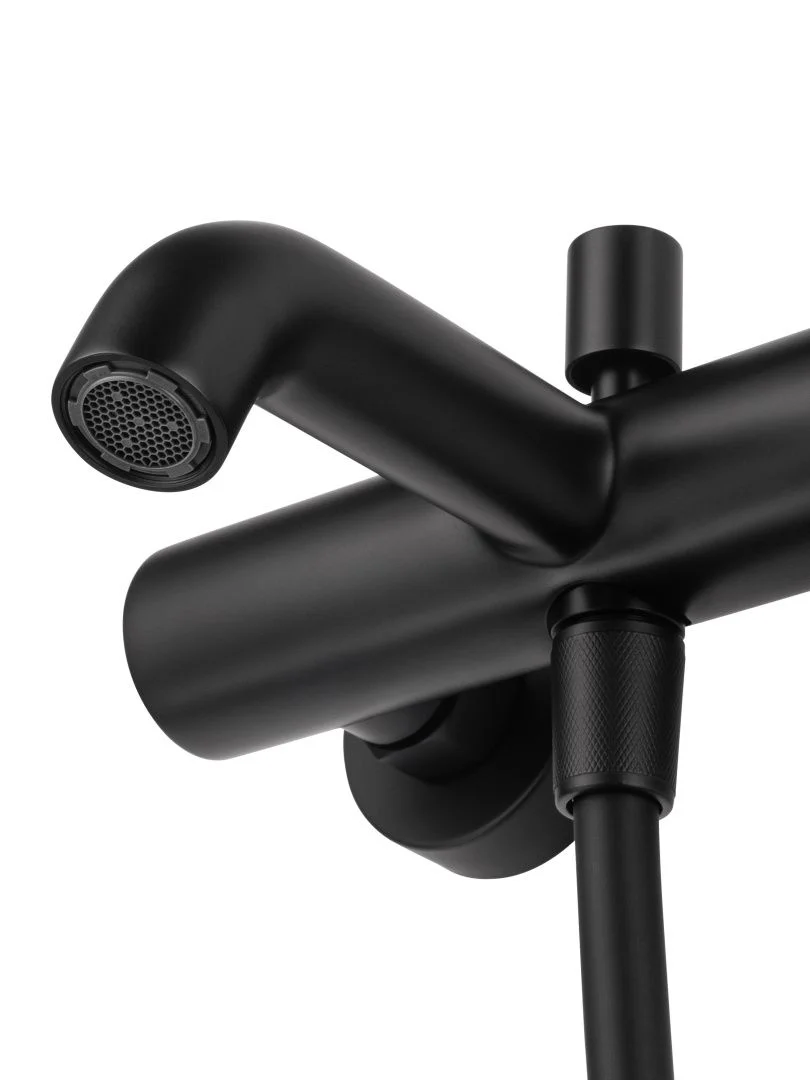 Приобрести смеситель для ванны с душем wonzon & woghand stick, черный матовый (ww-88639017-mb)