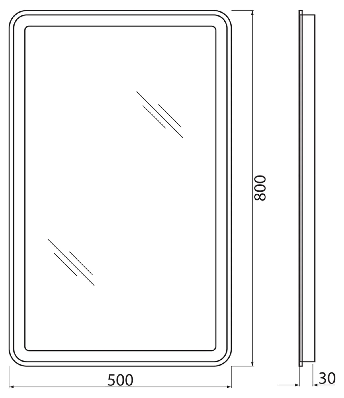 Приобрести belbagno зеркало 50х80 см spc-mar-500-800-led-btn