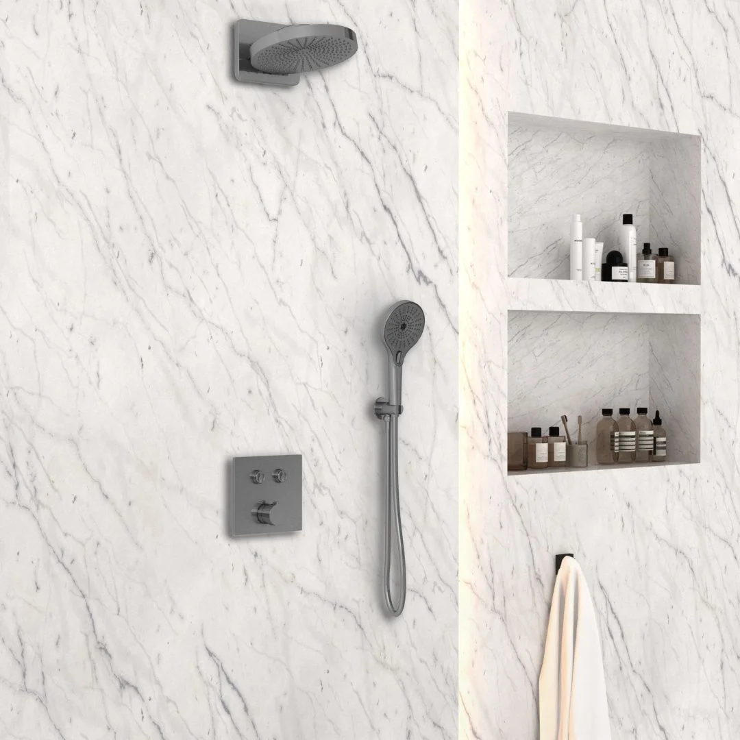 Приобрести vincea встраиваемая душевая система , оружейная сталь vsfw-4212gm