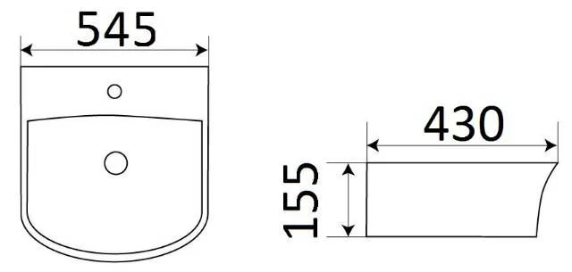 Приобрести раковина подвесная ceramalux 55 см 78369с