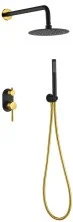 Boheme Душевой комплект скрытого монтажа Uno. Черный Золото 464-BG