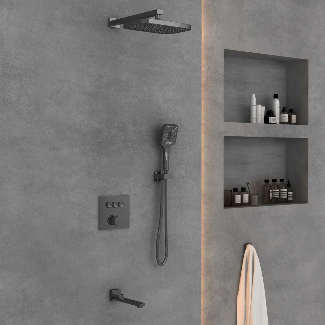 Приобрести vincea встраиваемая душевая система , оружейная сталь vsfw-4311gm