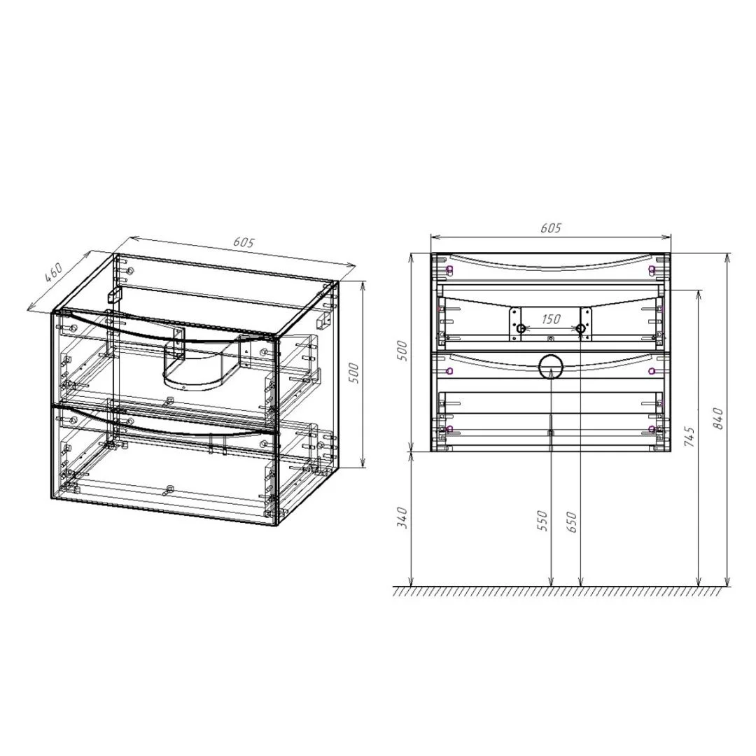 Приобрести vincea тумба подвесная mia 60 см, бетон с белой раковиной vmc-2mc600bt;vbs-13960